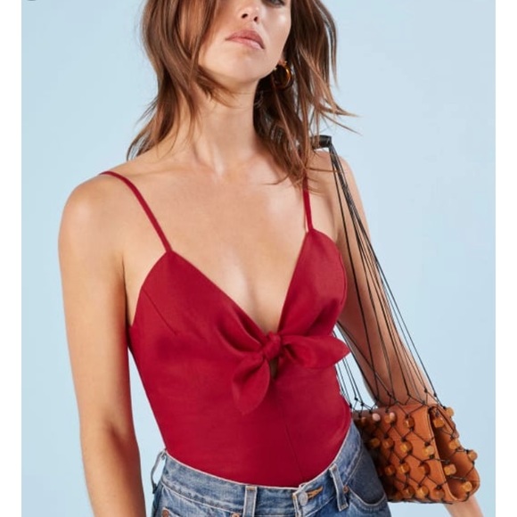 Reformation Strawberry top DewDrop spring linen - Picture 7 of 8